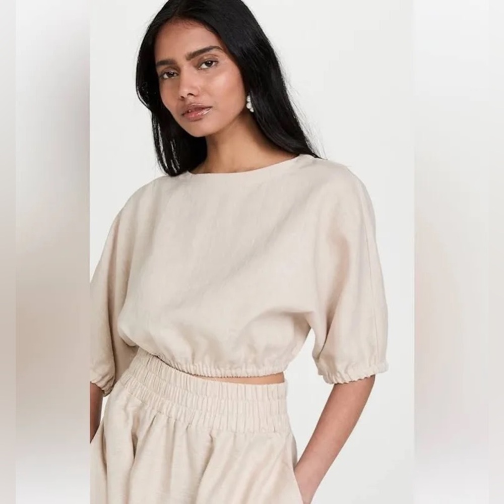 Suzie Kondi Arki safari linen top in natural color